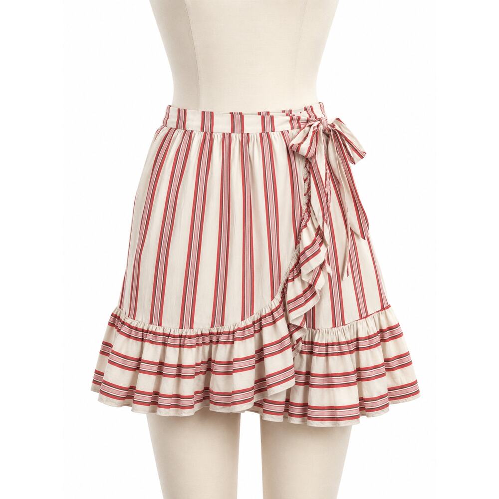 NAF NAF Boho Stripe Ruffle Hem Skirt - Size M